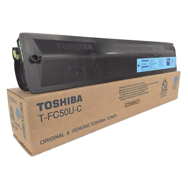 Genuine Toshiba TFC50UC Standard Yield Cyan Toner Cartridge, T-FC50U-C