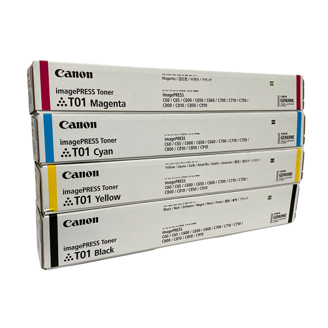 Original Canon T01 High Yield Multi-Color Toner Cartridge, 4-Pack