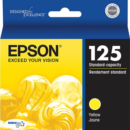 Genuine Epson 125 Standard Yield Yellow Ink Cartridge, T125420 