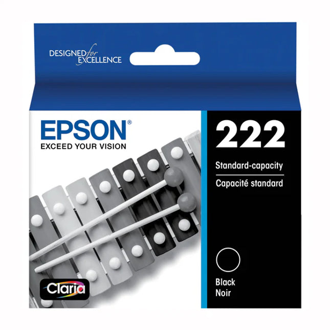 Genuine Epson 222 Black Claria Ink Cartridge, T222120-S