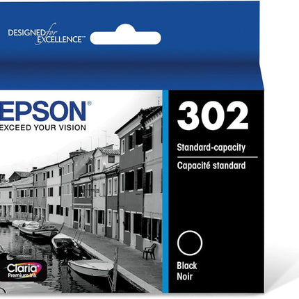 Epson T302 Claria Premium Standard-Yield Black Ink Cartridge, T302020-S