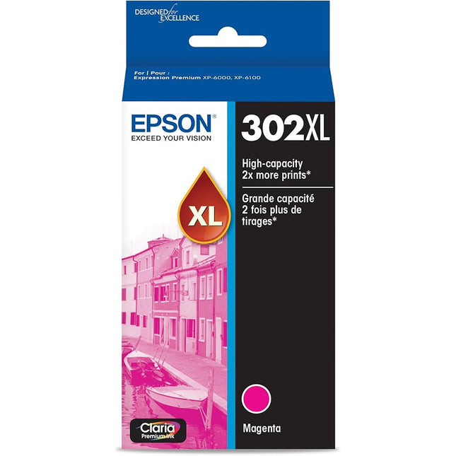 Epson 302XL Claria Premium High-Yield Magenta Ink Cartridge, T302XL320
