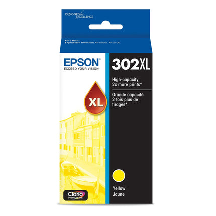 Epson 302XL Claria Premium High-Yield Yellow Ink Cartridge, T302XL420