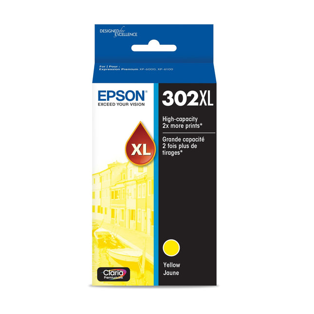 Epson 302XL Claria Premium High-Yield Yellow Ink Cartridge, T302XL420