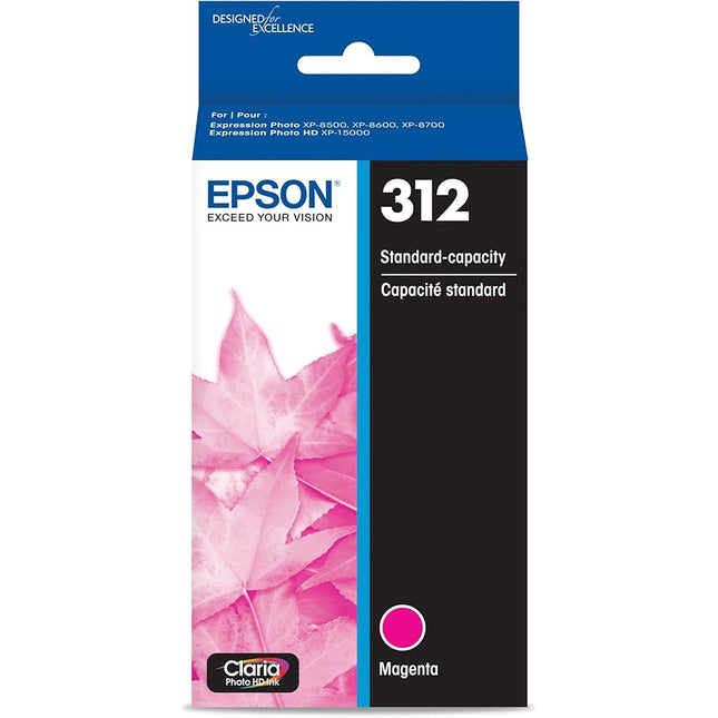 Genuine Epson 312 Magenta Claria Photo HD Ink Cartridge, T312320