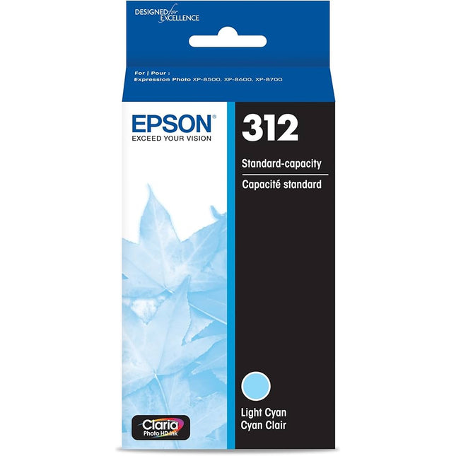 Genuine Epson 312 Light Cyan Claria Photo HD Ink Cartridge, T312520