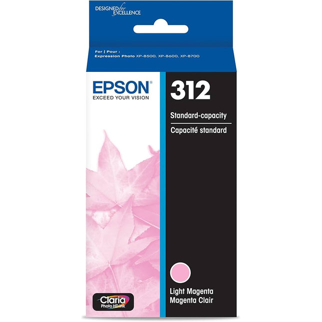 Genuine Epson 312 Light Magenta Claria Photo HD Ink Cartridge, T312620