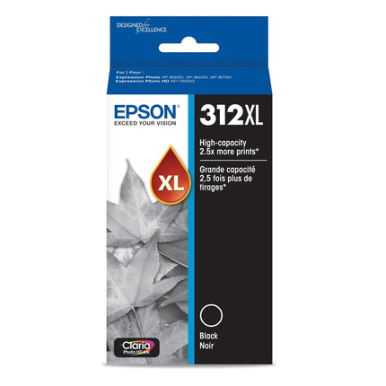 Original Epson 312XL High-Yield Black Ink Cartridge, T312XL120