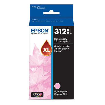 Original Epson 312XL High-Yield Light Magenta Ink Cartridge, T312XL620