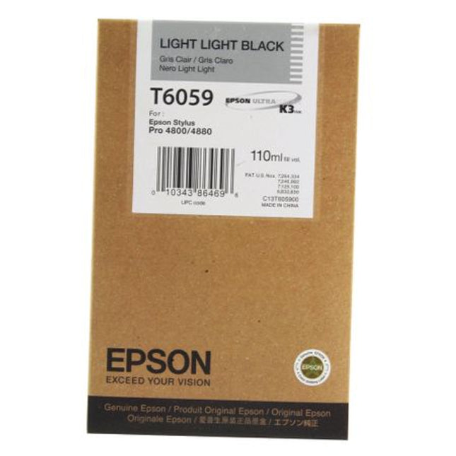 Epson T605 Light Light Black Ink Cartridge, T605900