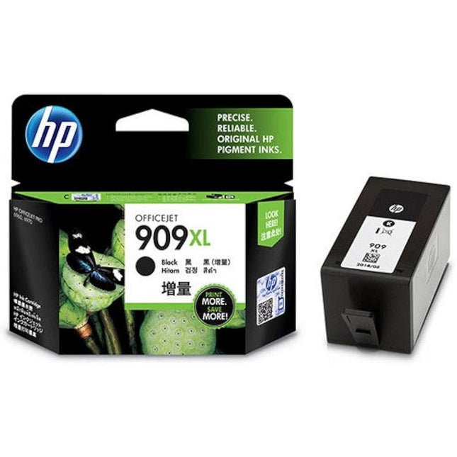 Genuine HP 909XL High-Yield Black OfficeJet Ink Cartridge, T6M21AA