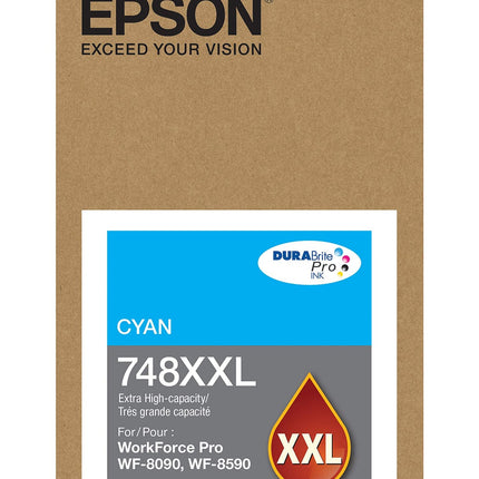 Epson 748XXL DURABrite Pro Extra High-Yield Cyan Ink Cartridge, T748XXL220