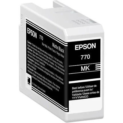Original Epson 770 Standard Yield Matte Black Ink Cartridge, T770820