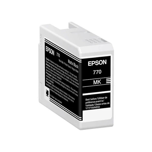 Original Epson 770 Standard Yield Matte Black Ink Cartridge, T770820