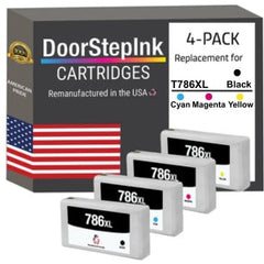 DoorStepInk Brand for Epson T786XL High Yield Multi-Color Remanufactured in USA Ink Cartridge, T786XL-BCS