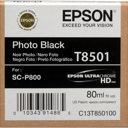 Genuine Epson 80ml UltraChrome HD Photo Black Ink Cartridge, T850100