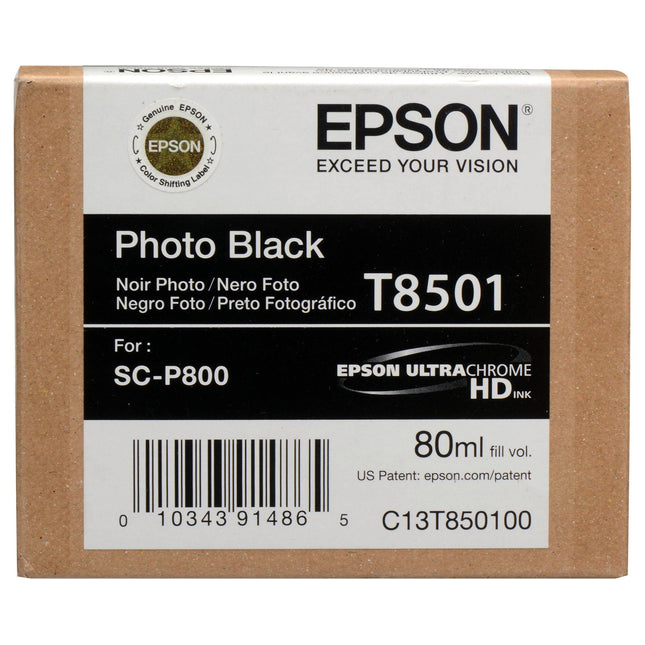 Genuine Epson 80ml UltraChrome HD Photo Black Ink Cartridge, T850100