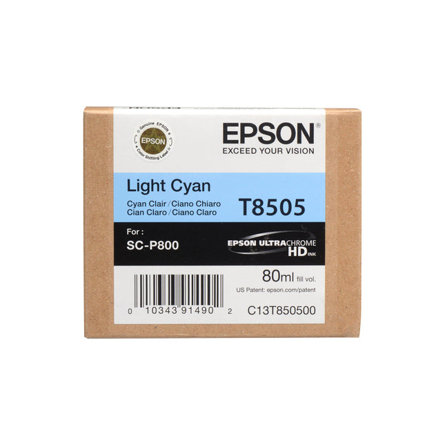 Genuine Epson 80ml UltraChrome HD Light Cyan Ink Cartridge, T850500