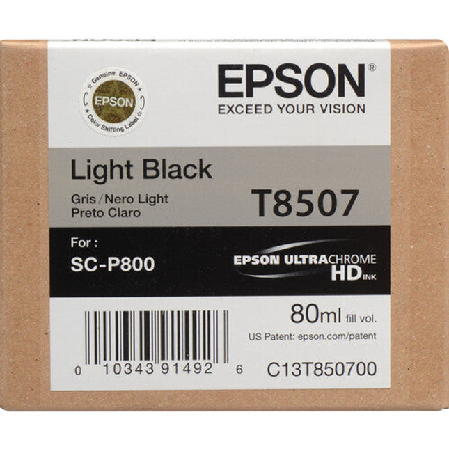 Genuine Epson 80ml UltraChrome HD Light Black Ink Cartridge, T850700