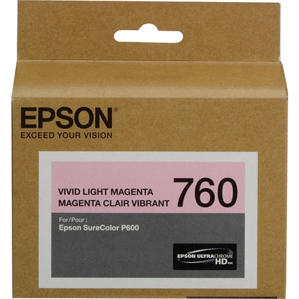 Original Epson T760 Standard Yield VIVD LIGHT MAGENTA Ink Cartridge, T9096