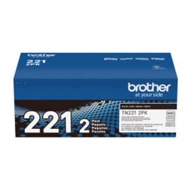 Original Brother TN-221 Standard-Yield Black Toner Cartridge, 2-Pack
