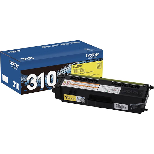 Brother TN310 Standard-Yield Yellow Laser Toner Cartridge, TN310Y