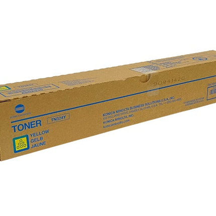 Original Konica Minolta TN324Y Standard Yield Yellow Toner Cartridge, A8DA230