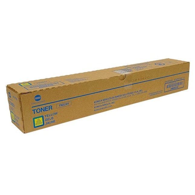 Original Konica Minolta TN324Y Standard Yield Yellow Toner Cartridge, A8DA230