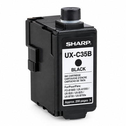 Original Sharp UX-C35 Standard Yield Black Inkjet Cartridge, UX-C35B