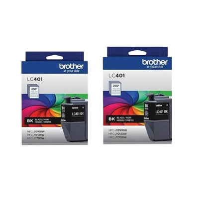 Genuine Brother LC401 Standard Yield Black Ink Cartridge-2 pack