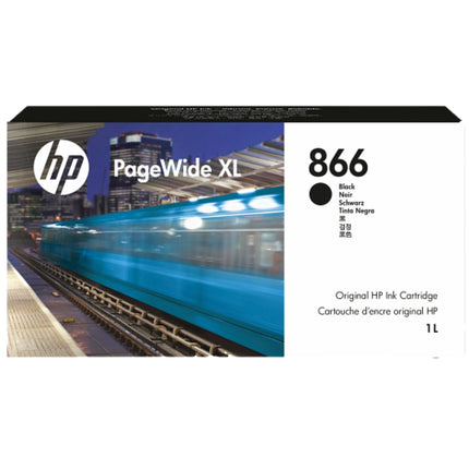 Original HP 866 Black 1000ml (1 Litre) PageWide XL Inkjet Cartridge, 3ED94A