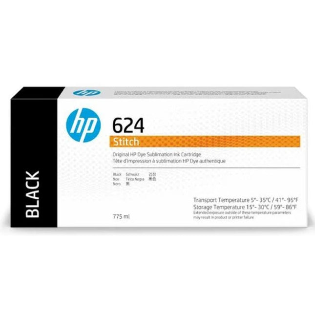 Original HP 624 775ml Black Stitch Dye Sublimation Ink Cartridges, 2LL53A