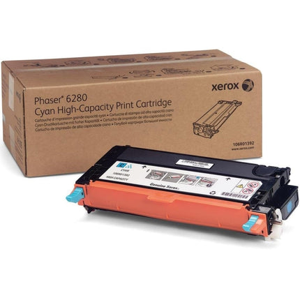 Original Xerox Phaser 6280 High Yield Cyan Toner Cartridge, 106R01392
