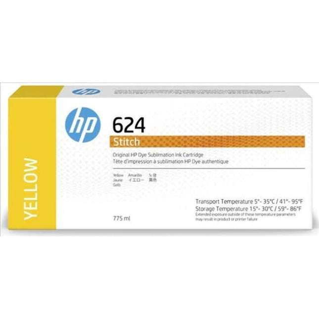 Original HP 624 775ml Yellow Stitch Dye Sublimation Ink Cartridges, 2LL56A