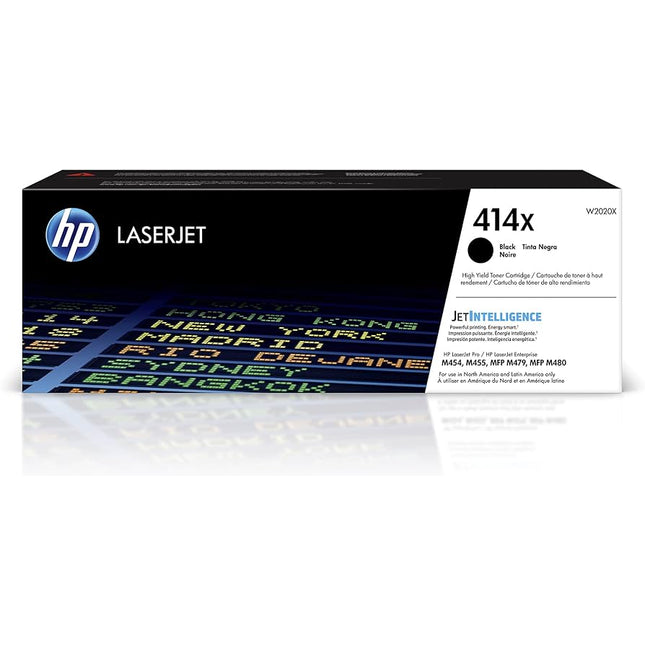 Genuine HP 414X High-Yield Black Laser Toner Cartridge, W2020X