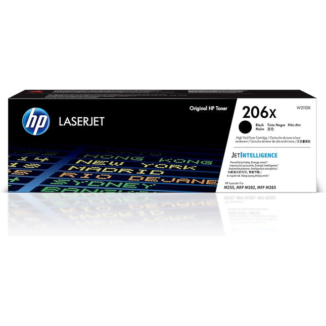 Genuine HP 206X High-Yield Black Laser Toner Cartridge, W2110X