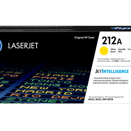 Original HP 212A Standard-Yield Yellow LaserJet Toner Cartridge, W2122A