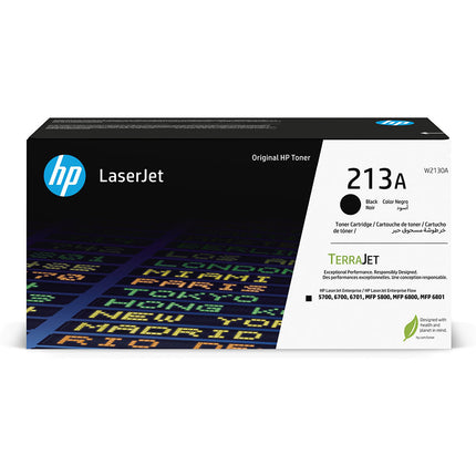 Original HP 213A Standard Yield Black Toner Cartridge, W2130A.