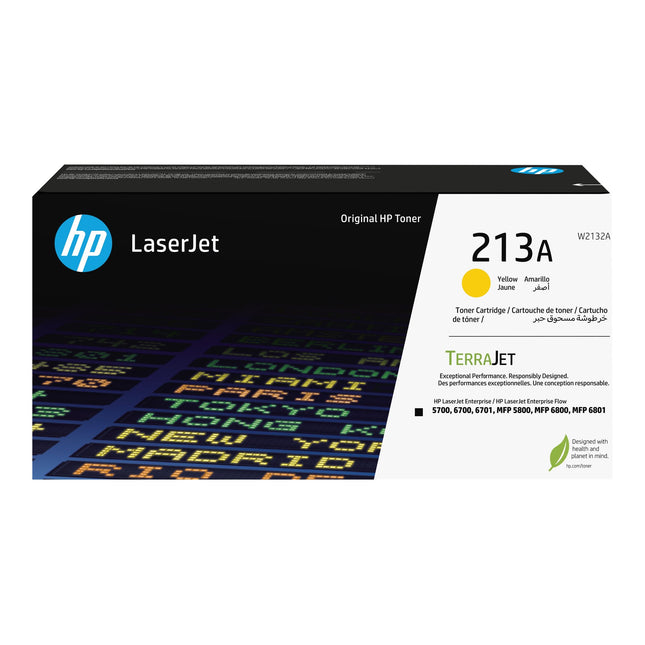 Original HP 213A Standard Yield Yellow Toner Cartridges, W2132A 