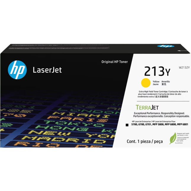 Original HP 213Y Extra-High Yield Yellow Toner Cartridge, W2132Y