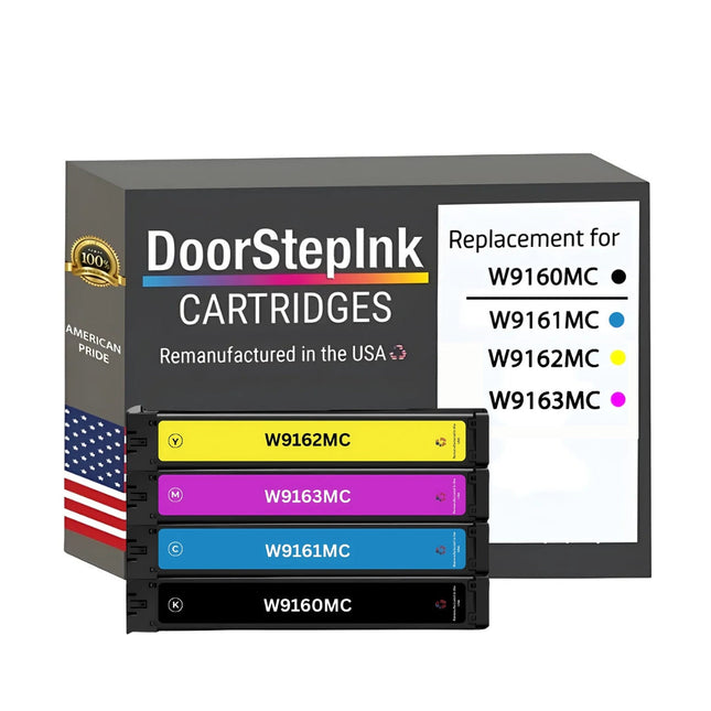 DoorStepInk Brand for HP W9160MC, W9161MC, W9162MC, W9163MC, Color Laserjet Remanufactured in the USA Ink Cartridge - Pack-4