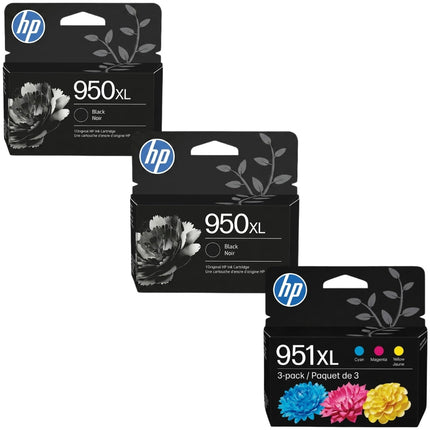 Original HP 950XL Black 2 & 951XL Cyan, Magenta & Yellow Ink Cartridges, T0A83AA