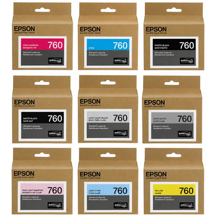 Epson T760 Ultrachrome HD Ink Cartridge Complete Set