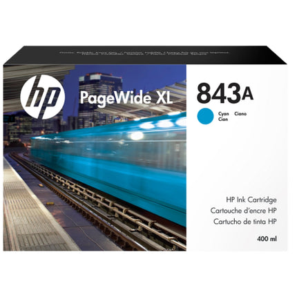 HP 843A 400ml PageWide XL Cyan Ink Cartridge, C1Q58A