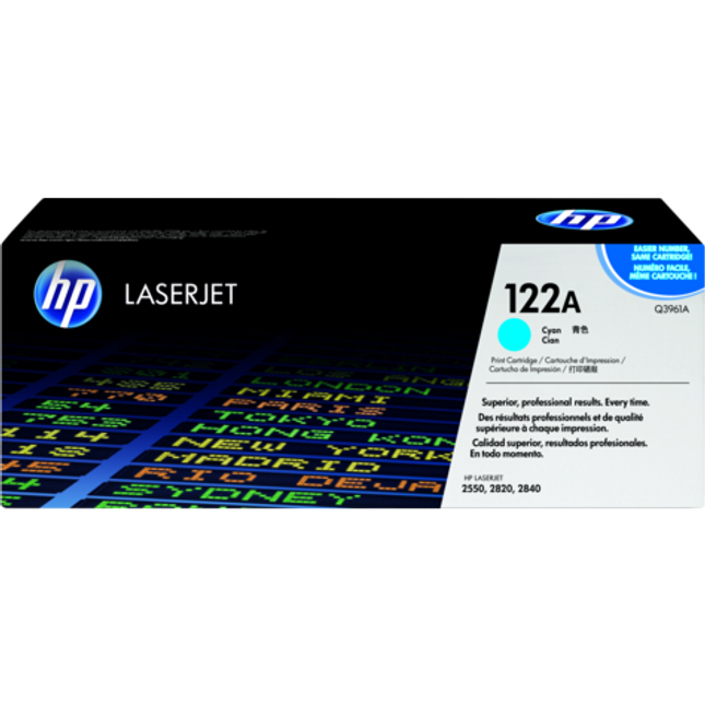 HP 122A (Q3961A) Cyan Original LaserJet Toner Cartridge