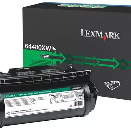 Genuine Lexmark T644 Extra High Yield Black Toner Cartridge,  64480XW