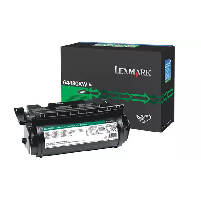 Genuine Lexmark T644 Extra High Yield Black Toner Cartridge,  64480XW