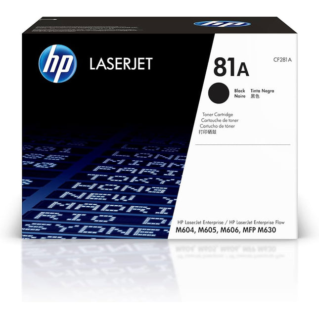Original HP 81A Black LaserJet Toner Cartridge, CF281A