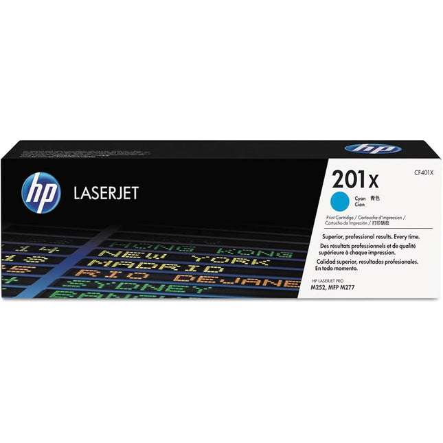 Genuine HP 201X High-Yield Cyan LaserJet Toner Cartridge, CF401X