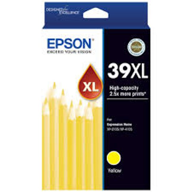 Original Epson 39XL High Yield Yellow Ink Cartridge, C13T04L492 